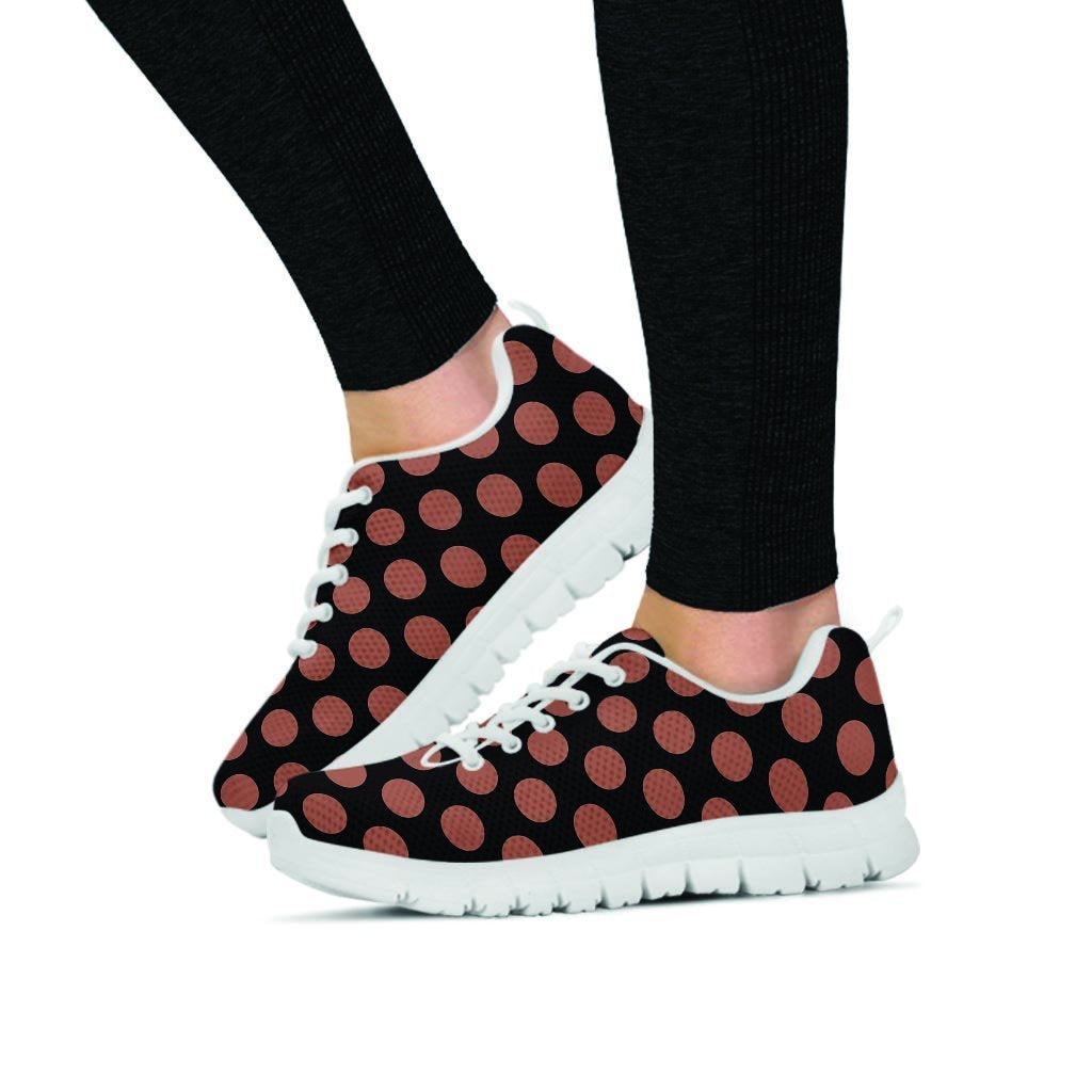 Black Brown Polka Dot Women's Sneakers-grizzshop