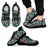 Black Cactus Pattern Print Black Sneaker Shoes For Men Women-grizzshop