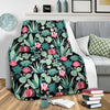 Black Cactus Pattern Print Blanket-grizzshop