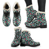 Black Cactus Pattern Print Comfy Winter Boots-grizzshop
