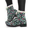 Black Cactus Pattern Print Comfy Winter Boots-grizzshop