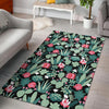 Black Cactus Pattern Print Floor Mat-grizzshop