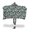 Black Cactus Pattern Print Hooded Blanket-grizzshop