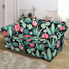 Black Cactus Pattern Print Loveseat Cover-grizzshop