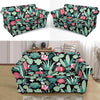 Black Cactus Pattern Print Loveseat Cover-grizzshop