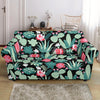 Black Cactus Pattern Print Loveseat Cover-grizzshop