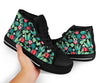 Black Cactus Pattern Print Men Women's High Top Shoes-grizzshop