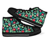 Black Cactus Pattern Print Men Women's High Top Shoes-grizzshop