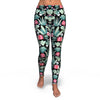 Black Cactus Pattern Print Pattern Women Leggings-grizzshop