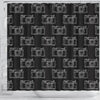 Black Camera Print Pattern Bathroom Shower Curtain-grizzshop