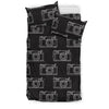 Black Camera Print Pattern Duvet Cover Bedding Set-grizzshop