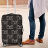 Black Camera Print Pattern Luggage Cover Protector-grizzshop