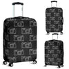 Black Camera Print Pattern Luggage Cover Protector-grizzshop
