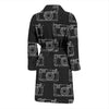 Black Camera Print Pattern Men Long Robe-grizzshop