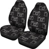 Black Camera Print Pattern Universal Fit Car Seat Covers-grizzshop