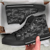 Black Camo And Camouflage Print Black High Top Shoes-grizzshop