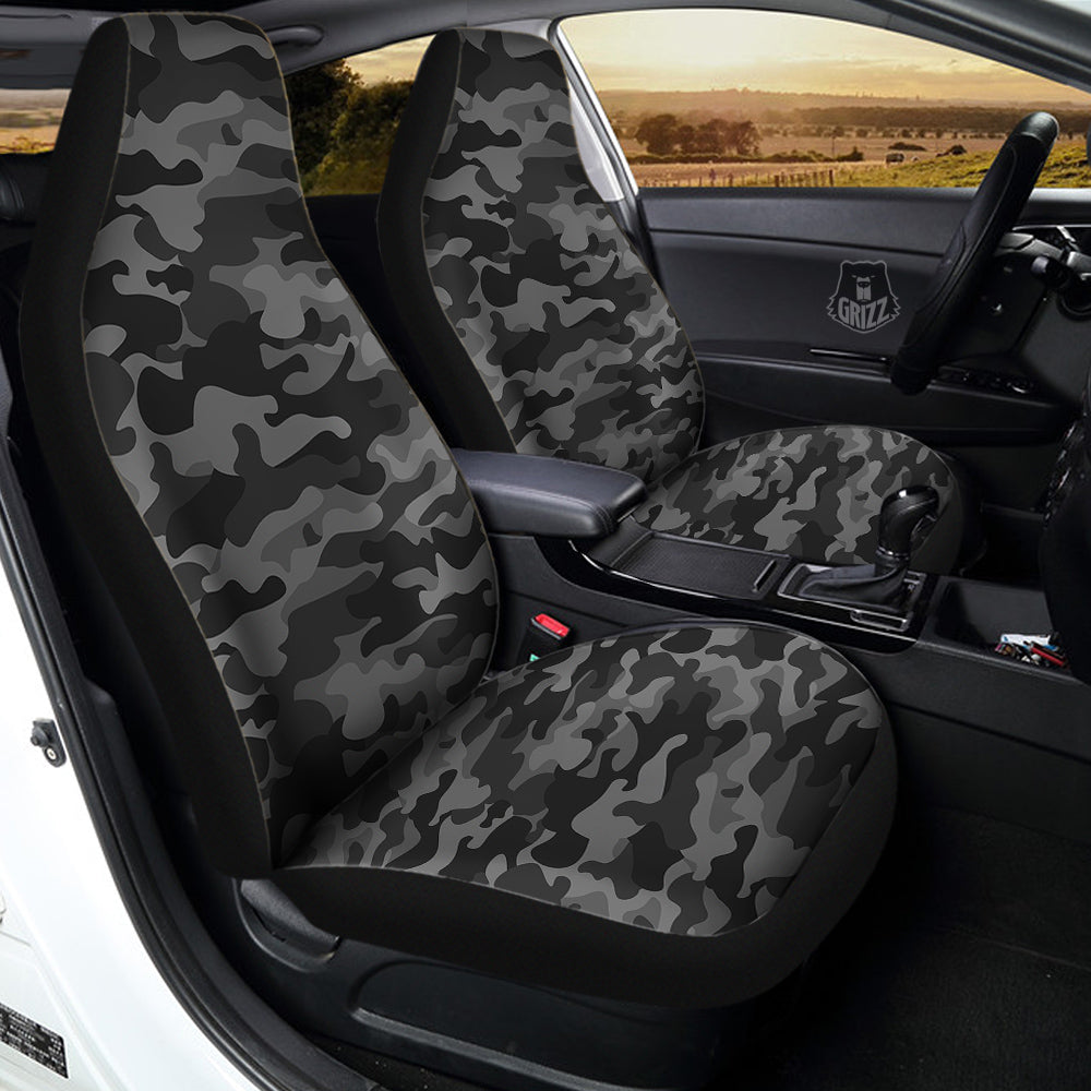 Black Camo And Camouflage Print Car Seat Covers-grizzshop
