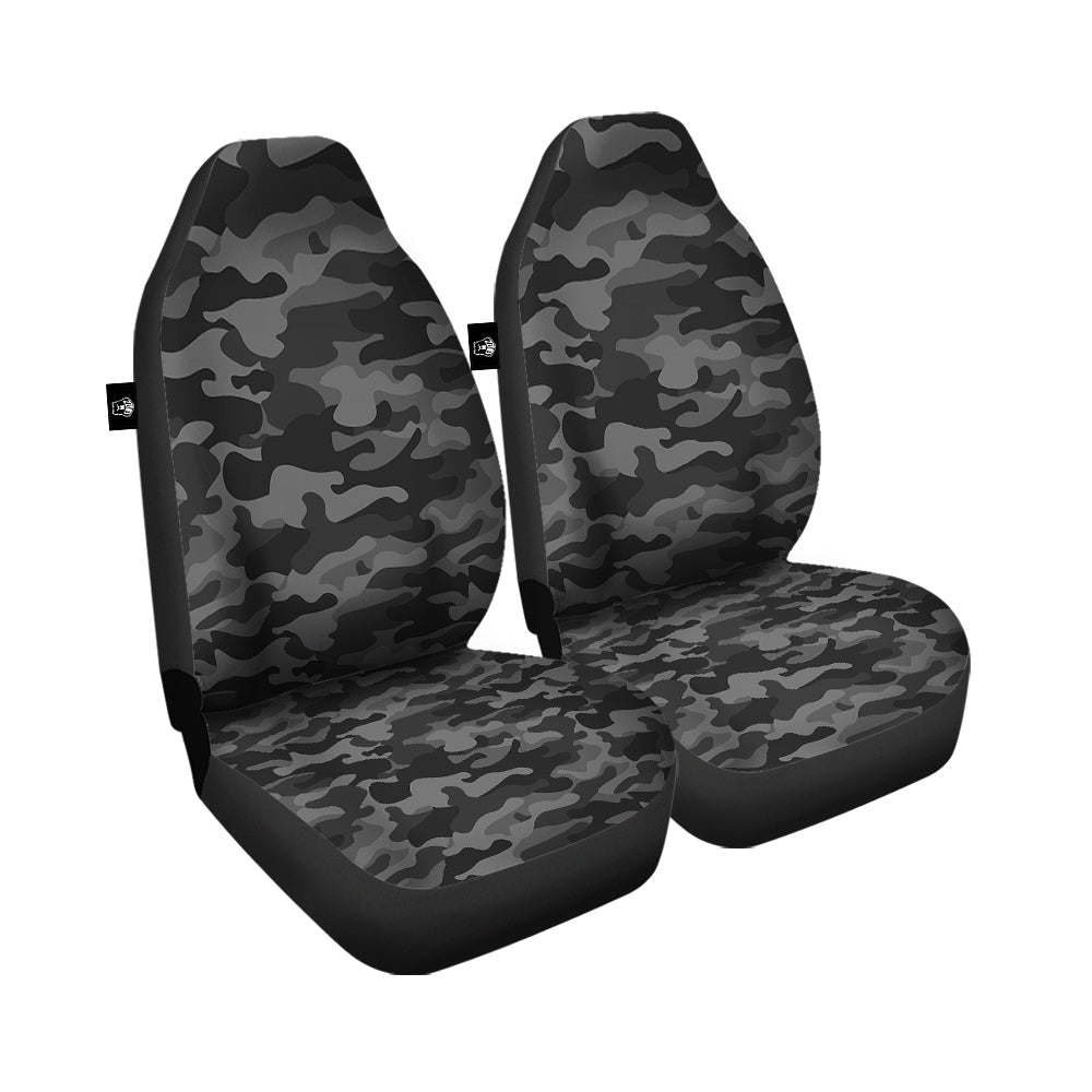 Black Camo And Camouflage Print Car Seat Covers-grizzshop