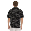 Black Camo And Camouflage Print Men's Short Sleeve Shirts-grizzshop