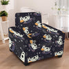 Black Cartoon Cow Print Armchair Cover-grizzshop