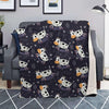 Black Cartoon Cow Print Blanket-grizzshop