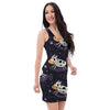 Black Cartoon Cow Print Bodycon Dress-grizzshop