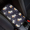 Black Cartoon Cow Print Car Console Cover-grizzshop