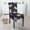 Black Cartoon Cow Print Chair Cover-grizzshop