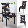 Black Cartoon Cow Print Chair Cover-grizzshop