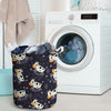 Black Cartoon Cow Print Laundry Basket-grizzshop