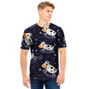 Black Cartoon Cow Print Men T Shirt-grizzshop