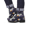 Black Cartoon Cow Print Men's Boots-grizzshop