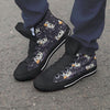 Black Cartoon Cow Print Men's High Top Shoes-grizzshop