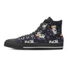 Black Cartoon Cow Print Men's High Top Shoes-grizzshop