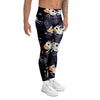 Black Cartoon Cow Print Men's Leggings-grizzshop