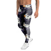 Black Cartoon Cow Print Men's Leggings-grizzshop