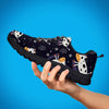 Black Cartoon Cow Print Men's Sneakers-grizzshop