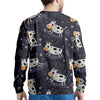 Black Cartoon Cow Print Men's Sweatshirt-grizzshop