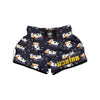 Black Cartoon Cow Print Muay Thai Boxing Shorts-grizzshop