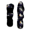 Black Cartoon Cow Print Muay Thai Shin Guard-grizzshop