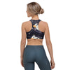 Black Cartoon Cow Print Sports Bra-grizzshop