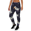 Black Cartoon Cow Print Women's Joggers-grizzshop