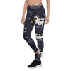 Black Cartoon Cow Print Women's Leggings-grizzshop