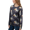 Black Cartoon Cow Print Women's Sweatshirt-grizzshop