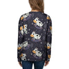 Black Cartoon Cow Print Women's Sweatshirt-grizzshop