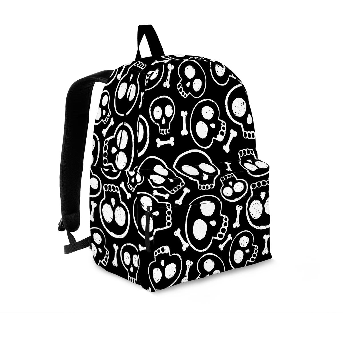 Black Cartoon Skull Backpack-grizzshop