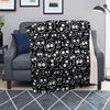 Black Cartoon Skull Blanket-grizzshop