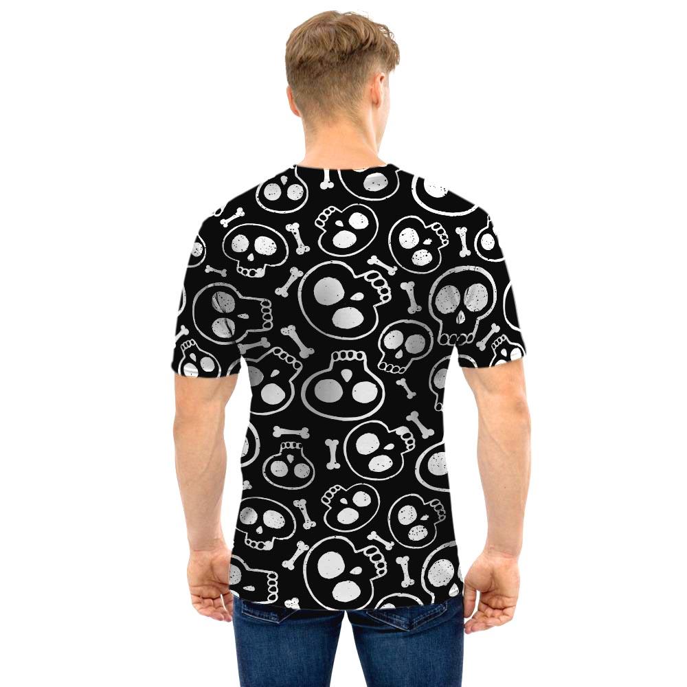 Black Cartoon Skull Men T Shirt-grizzshop