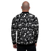 Black Cartoon Skull Men's Bomber Jacket-grizzshop