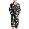 Black Cartoon Skull Men's Robe-grizzshop